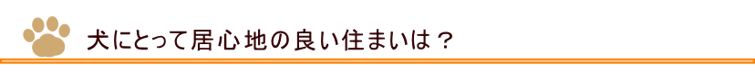 犬にとって居心地のよい場所