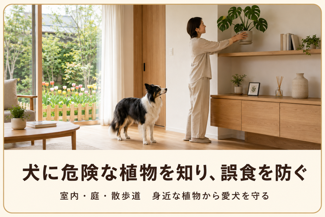 犬に危険な植物を室内や庭で管理し誤食を防ぐ愛犬家住宅