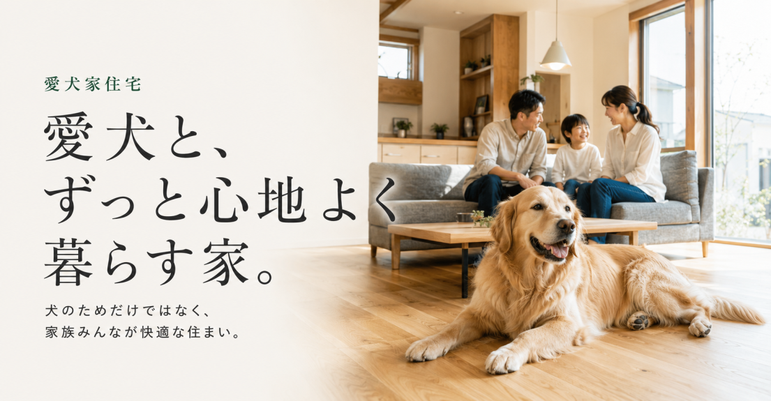 愛犬と家族みんなが快適に暮らす、さとうホームの愛犬家住宅