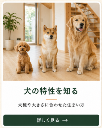 犬種や体の大きさ、性格に合わせた愛犬との住まい方