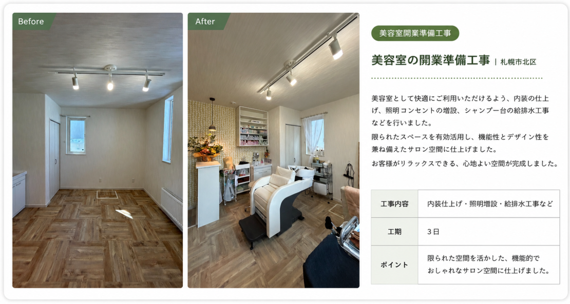 美容室開業準備工事