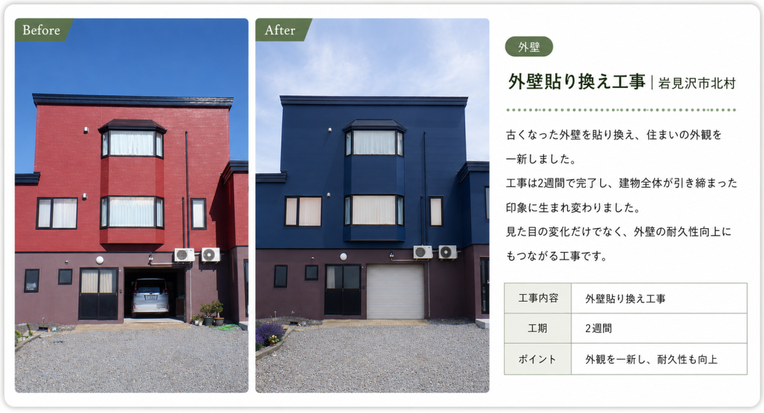 外壁貼り換え実例