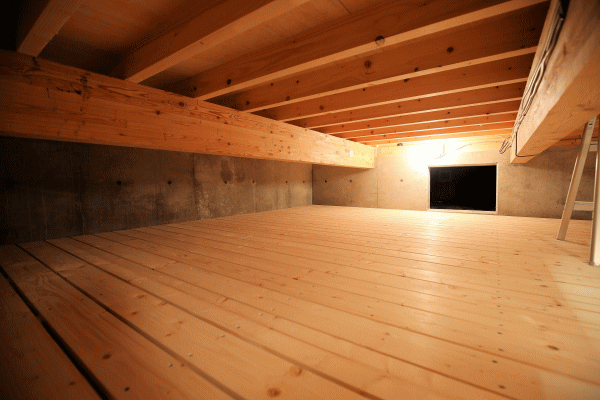 大容量の床下収納庫